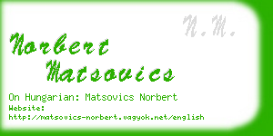 norbert matsovics business card